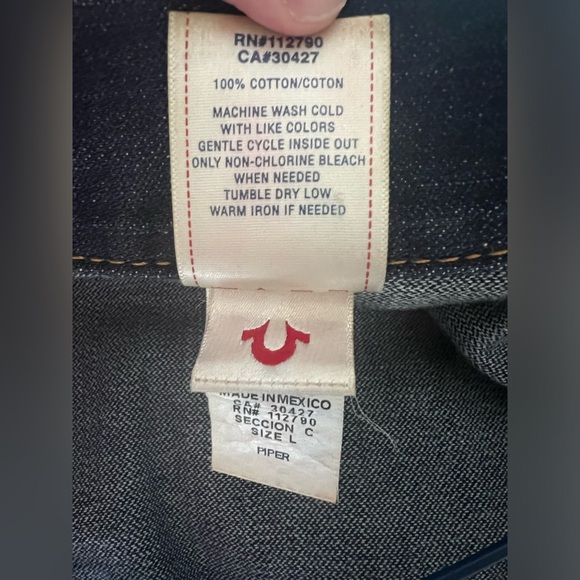 TRUE RELIGION Indigo Blue Cinch Back Denim Jacket - Picture 9 of 9